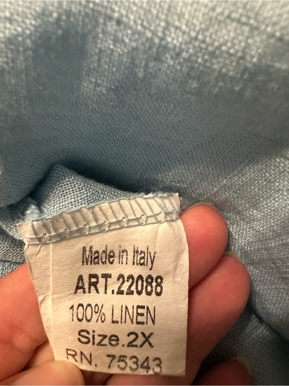 Valentina Naldi Italian Linen Tunic Light Blue - Size 2X - Casual Loose Fit - Picture 7 of 13